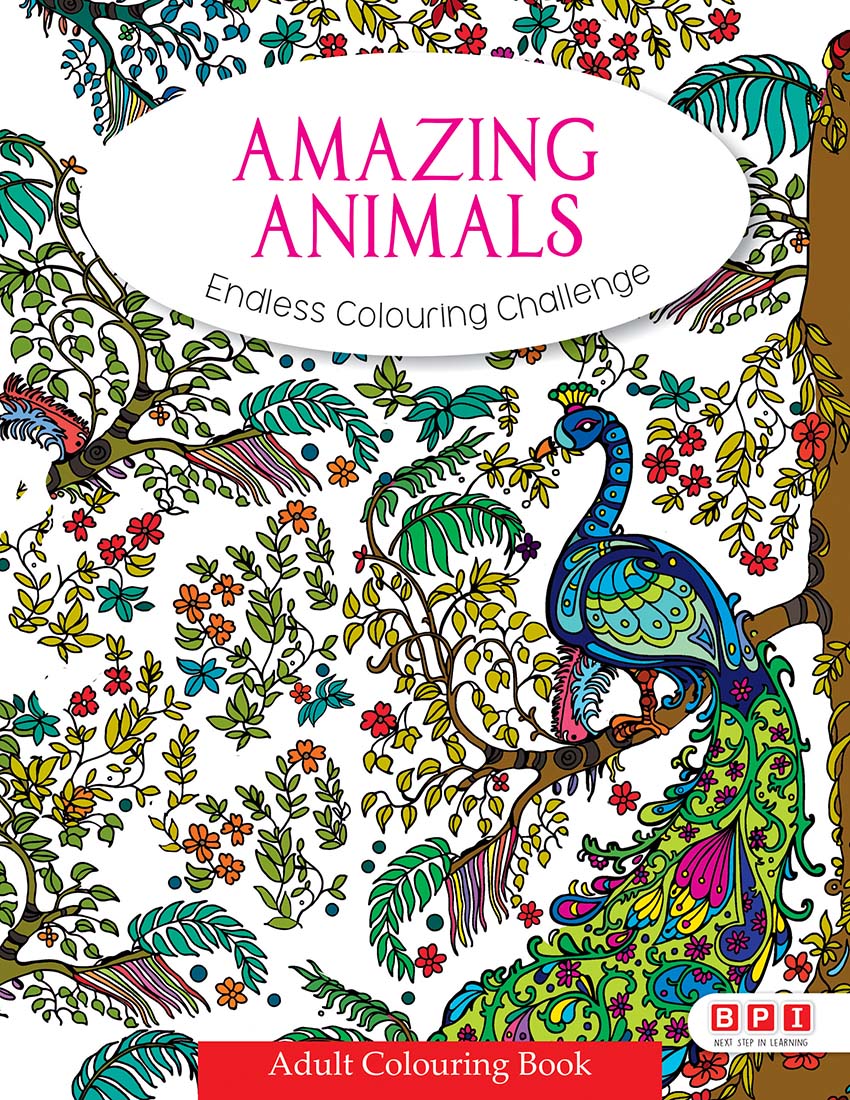 Amazing Animals Adult Colouring Book